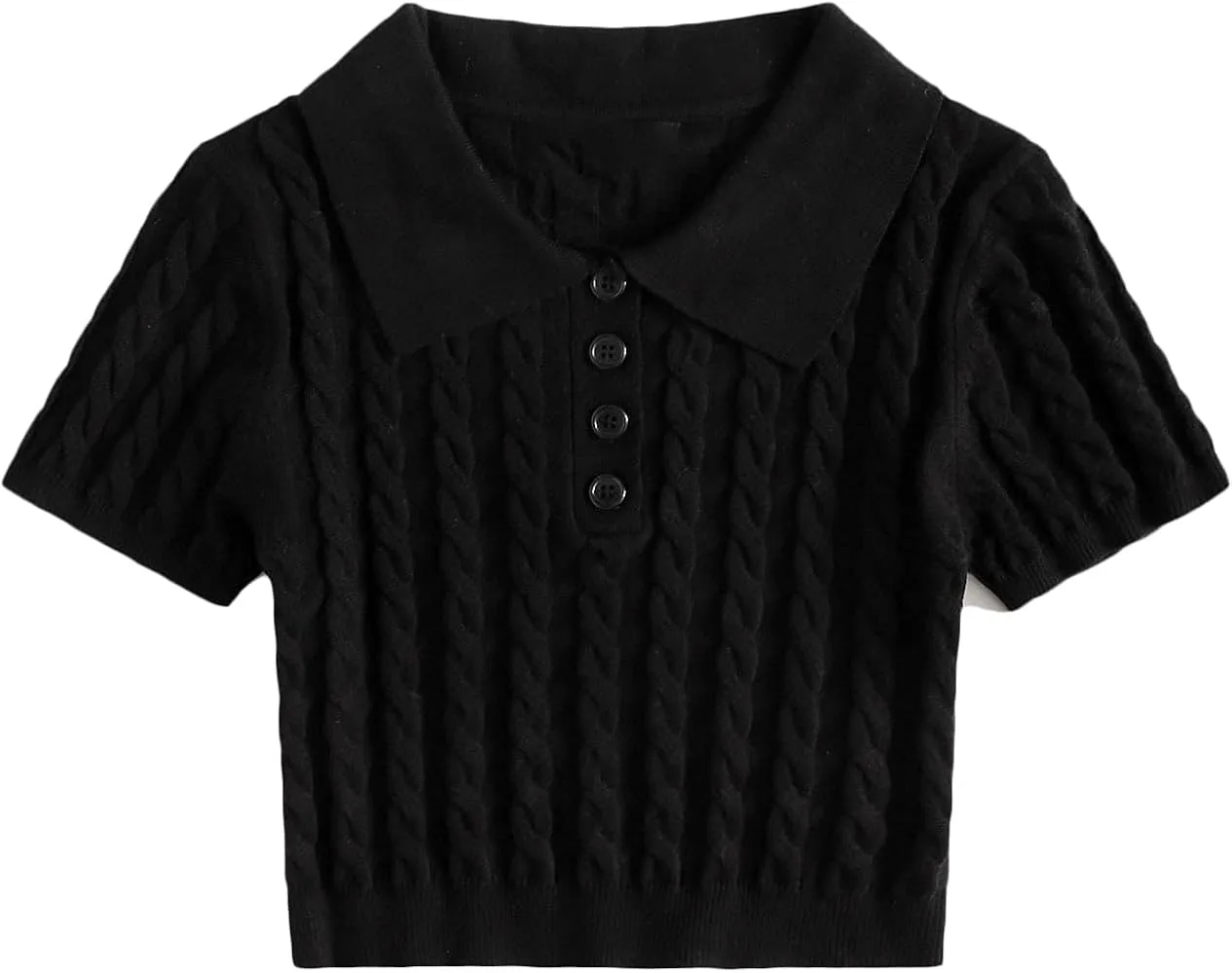 Cropped Tricot com Botão